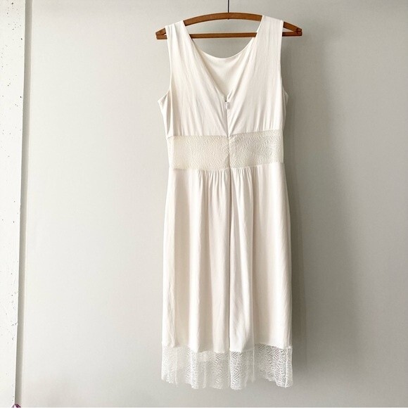 BCBGMaxAzria Lace Inset Dress‎ White/Cream M - Picture 5 of 6